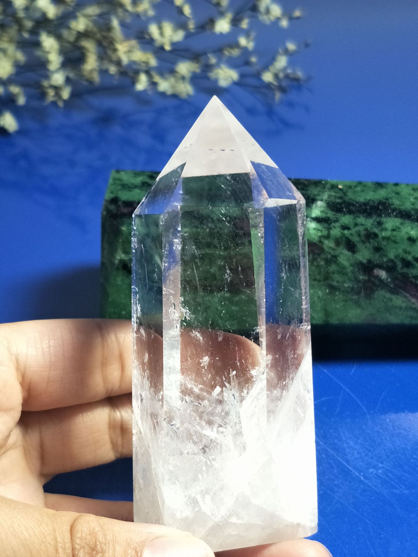 龙誉 白水晶六棱柱 摆件 办公用品 厂家直销天然原石水晶景石