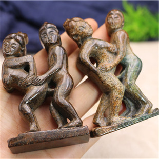 仿古做旧岫玉人物 性教育玉挂件 性文化玉摆件批发古玩杂项收藏