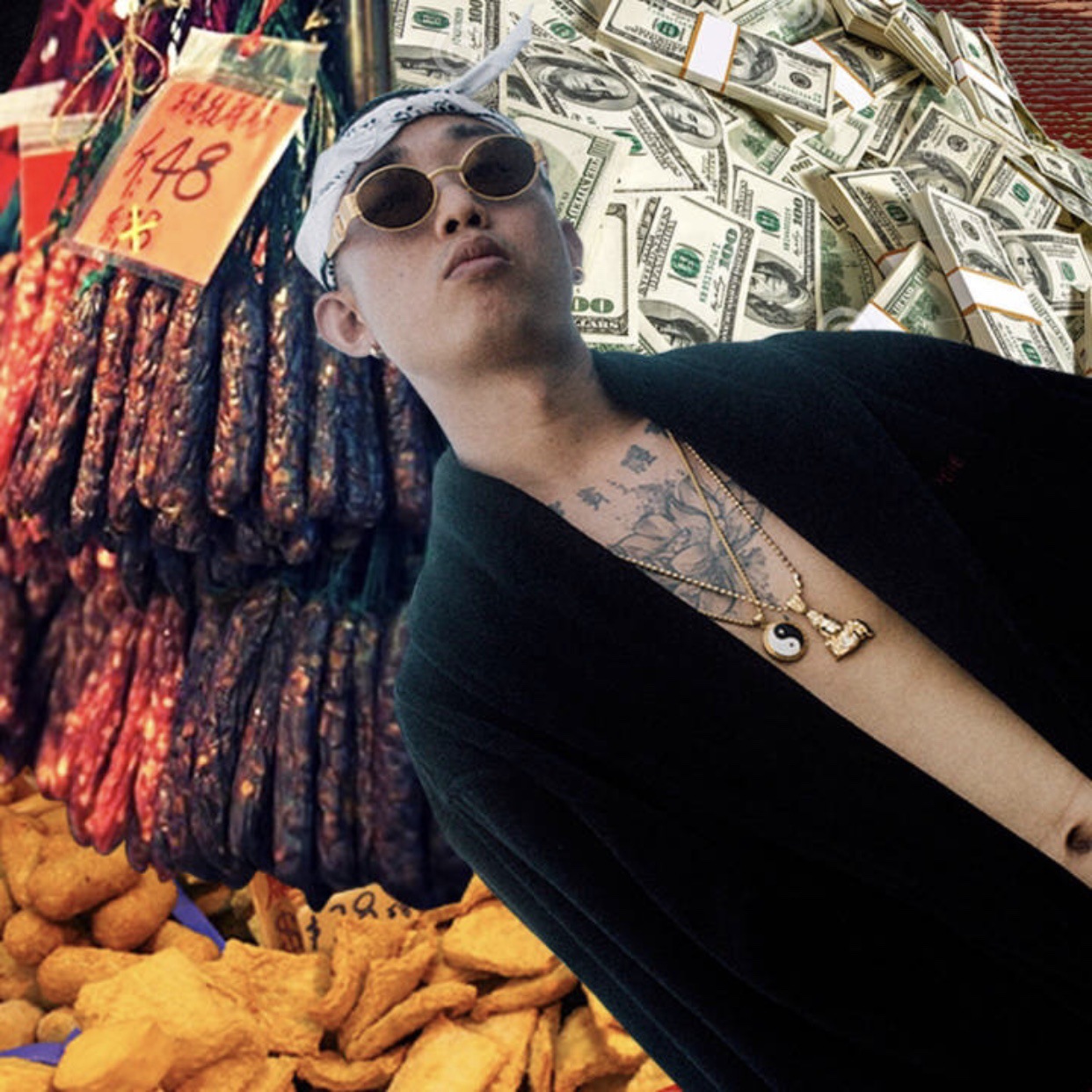 tai chi necklace中国风太极图案吊坠街舞嘻哈夏季百搭男女项链