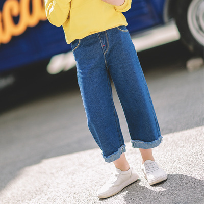 女童牛仔阔腿裤2018新款春夏装1-7岁儿童休闲裤5童装宝宝宽松裤子