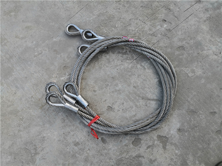 6mm加鸡心环双铝套压制 相框 音箱 安全绳 不锈钢钢丝绳 索具钢缆