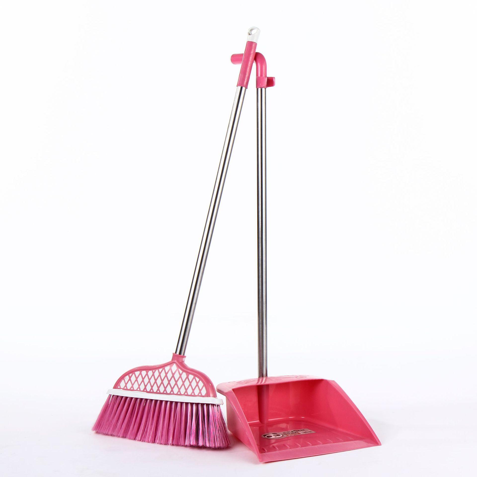 厂家直销 不锈钢杆扫把簸箕套装 塑料扫帚畚斗组合 扫把厂家