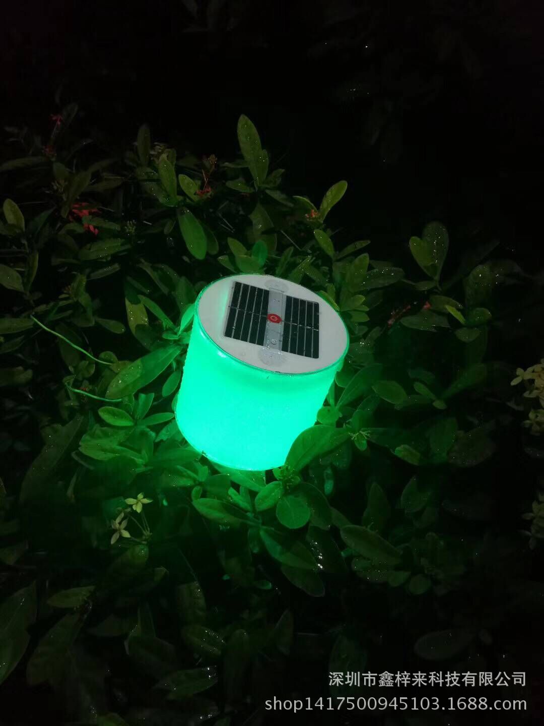 Cross-Border Outdoor Portable Stretch L Blowing Colorful Light Camping Light Tent Light Inflatable Light Waterproof Solar Light