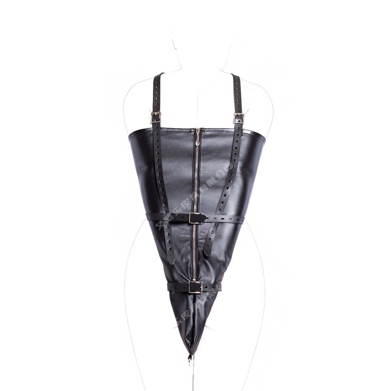 【加大款金属拉链紧束单手套】情趣男士紧束手束缚袋禁锢捆绑皮