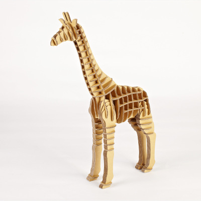 长颈鹿纸制工艺品手工diy创意拼装动物亲子教育饰品客厅书房摆件
