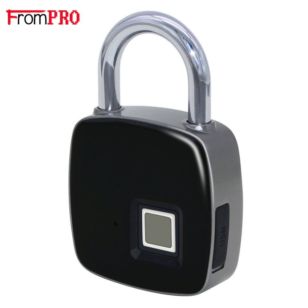 P3 Fingerprint Padlock Electronic Smart Padlock Non-Combination Lock Household Locker Anti-Theft Fingerprint Lock Factory Direct Sales