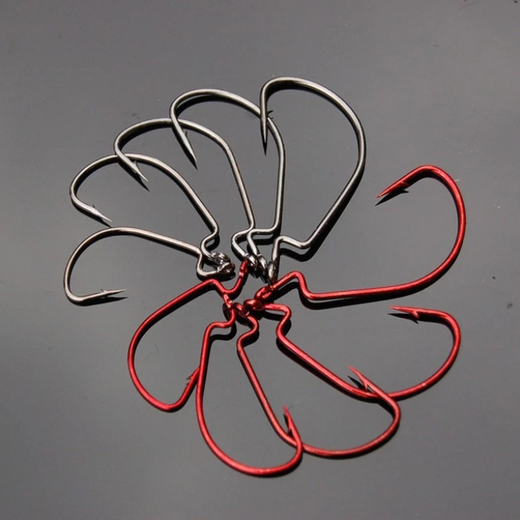 高碳钢曲柄钩倒刺曲柄钩 散装渔具钓鱼钩垂钓用品路亚宽腹曲柄钩