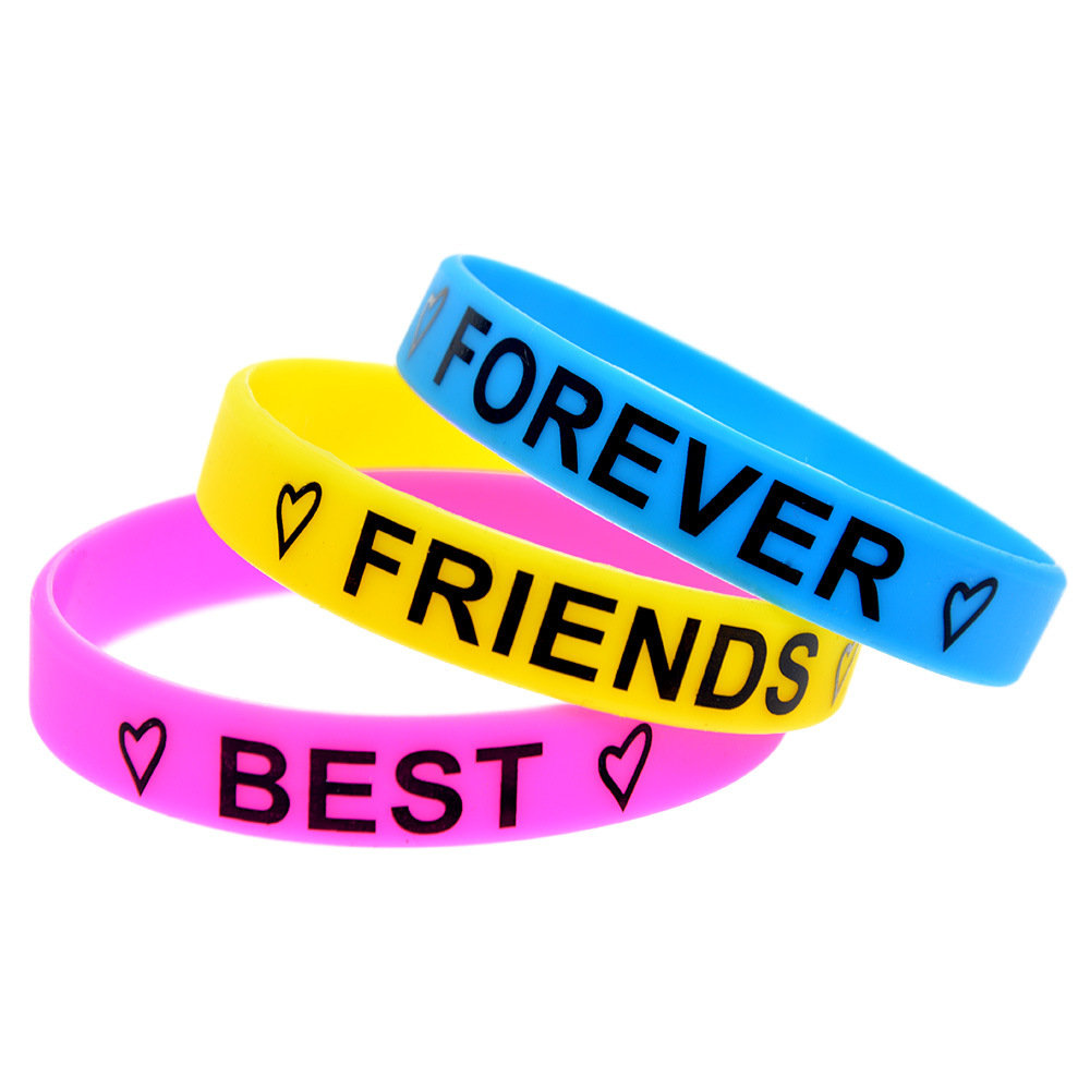外贸热销款best friends forever硅胶手环好朋友纪念手链现货批发