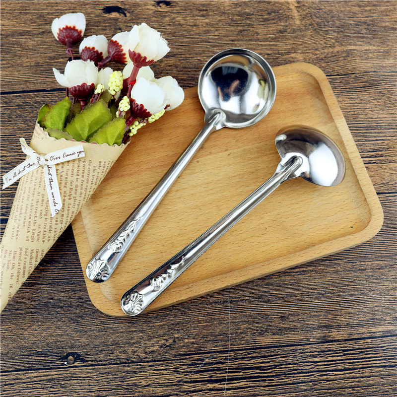 无磁餐具大油勺加厚勺子不锈钢喝汤小勺西瓜勺调料勺工具勺小油勺