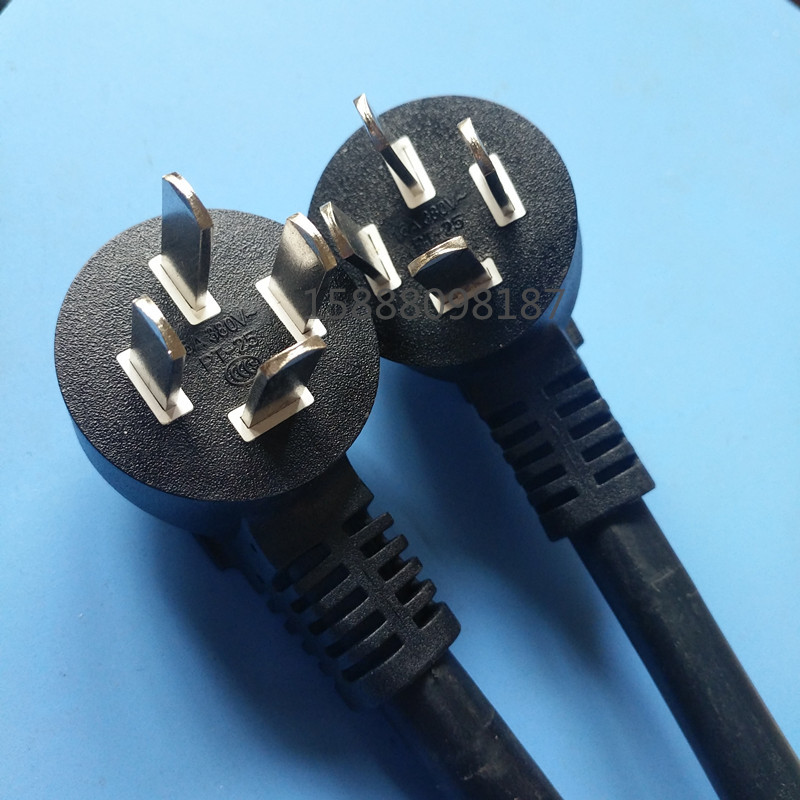 热销4*4平方电线新款国标电源线四芯16a一体国标插头线四片插头