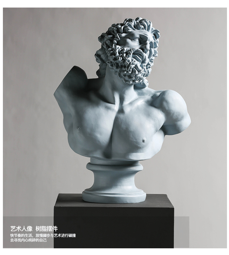 best west 拉奥孔树脂半身像雕塑摆件酒店样板间软装服装店装饰品