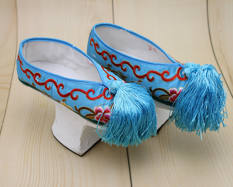 古装花盆底鞋子旗鞋清朝格格鞋延禧攻略同款甄嬛传反串大码实木鞋