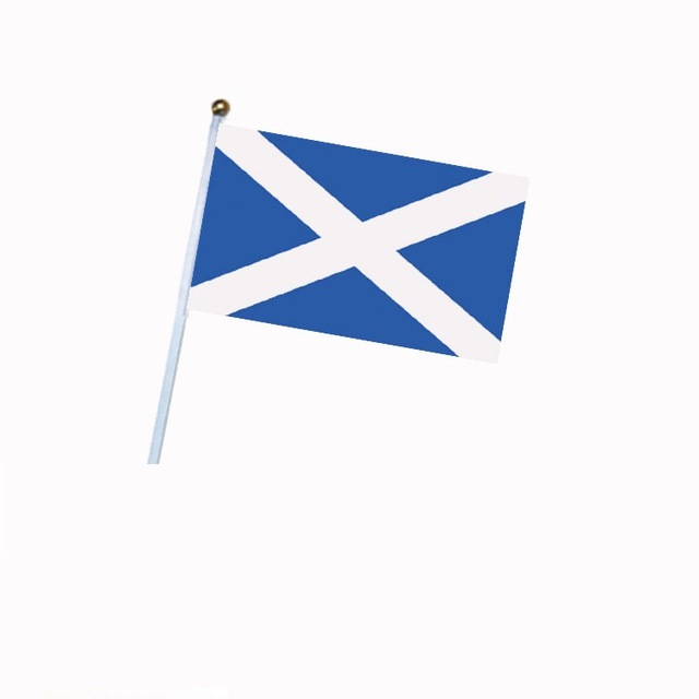 14*21cm苏格兰国旗节日活动8号带杆涤纶旗帜厂家手摇旗子现货批发