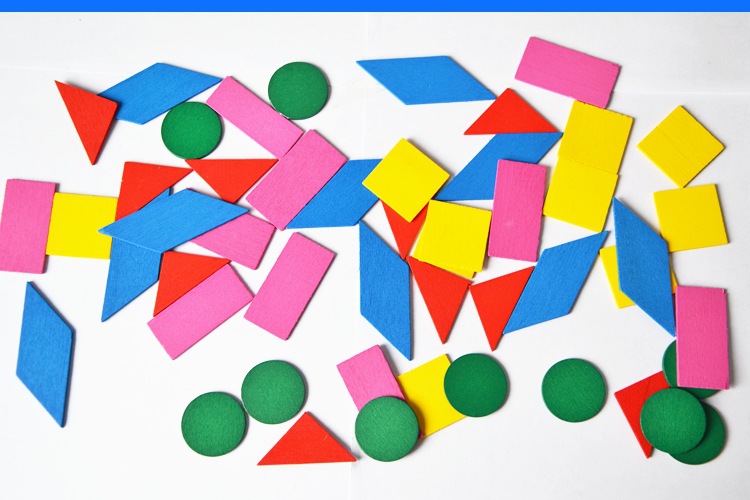 小学生数学教具立方体认识形状 木质彩色形状片 平面图形教具特价