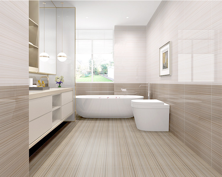 优尼客木纹线条厨房防滑地面砖 300*600卫生间地面墙面防水瓷砖