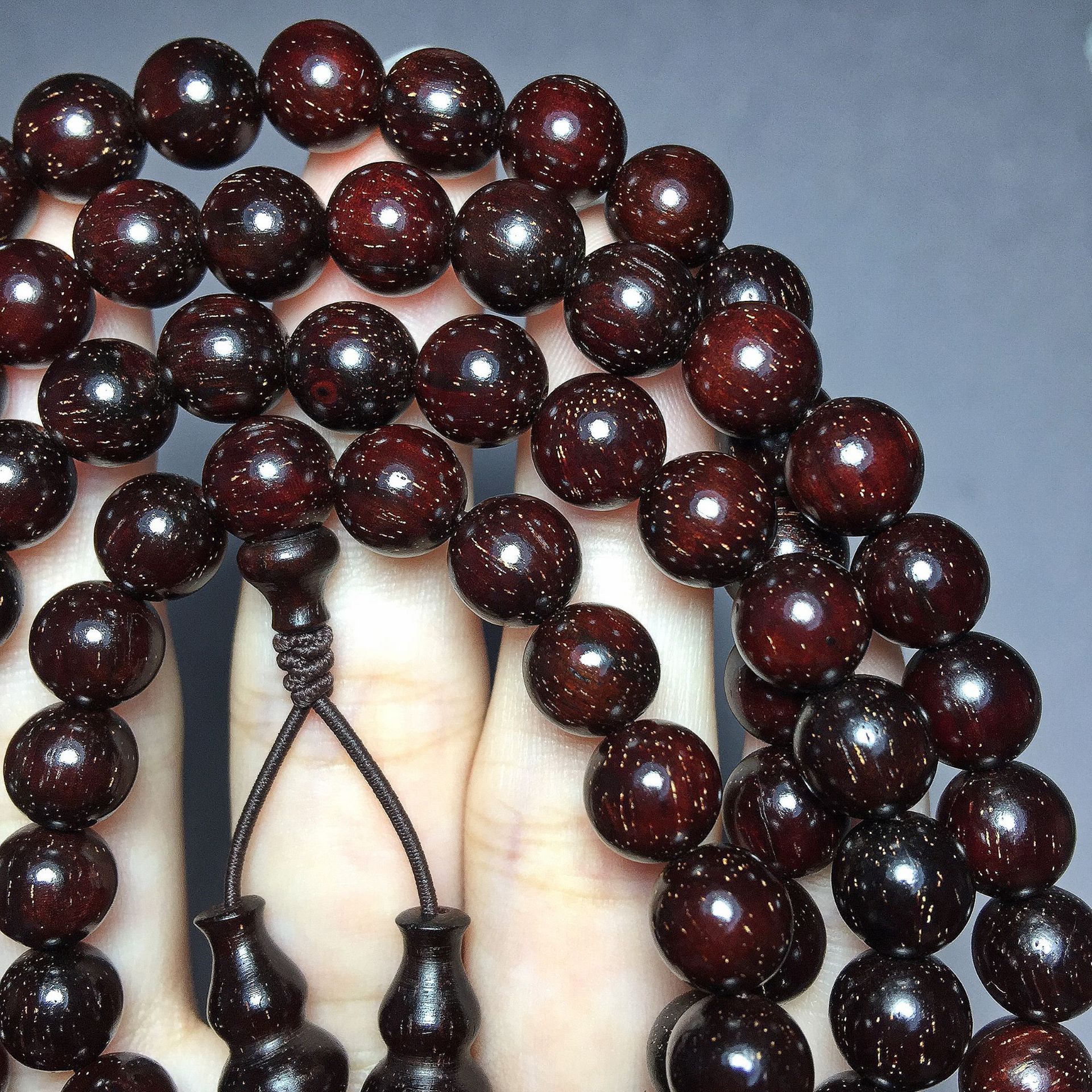 一件代发印度小叶紫檀8mm108颗包浆老料满金星男女款佛珠手串手链