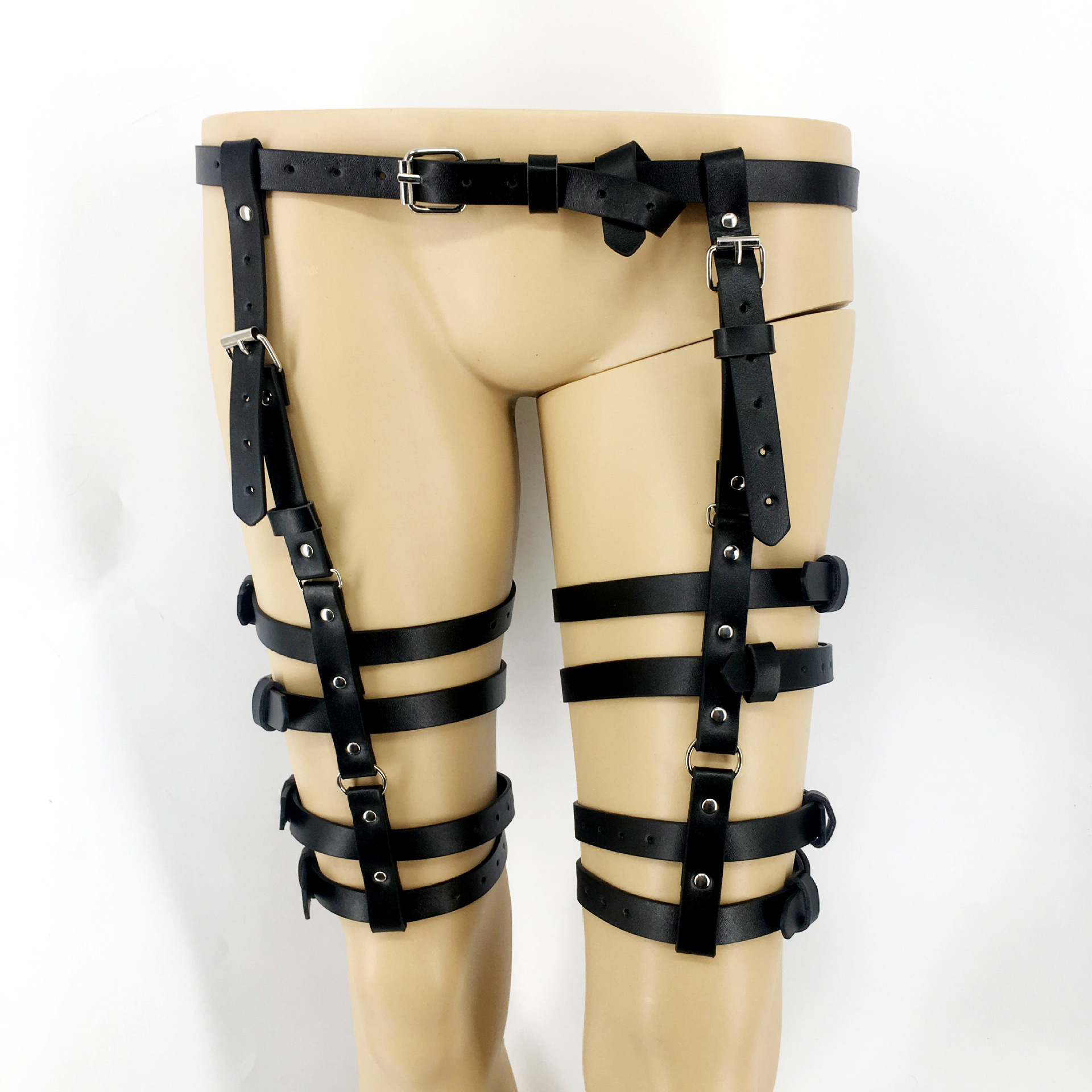 亚马逊爆款 热卖绑腿皮革裤 时尚腿部皮革内衣 舞台道具成