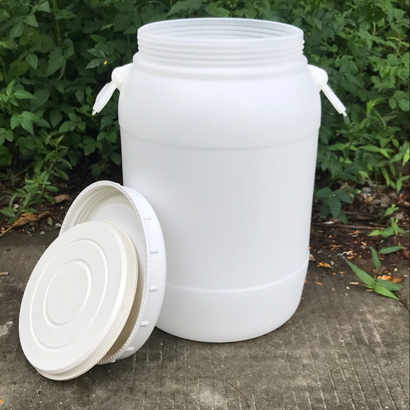 35升白色食品塑料桶 大口酒壶带盖发酵桶加厚耐摔乳液化工桶