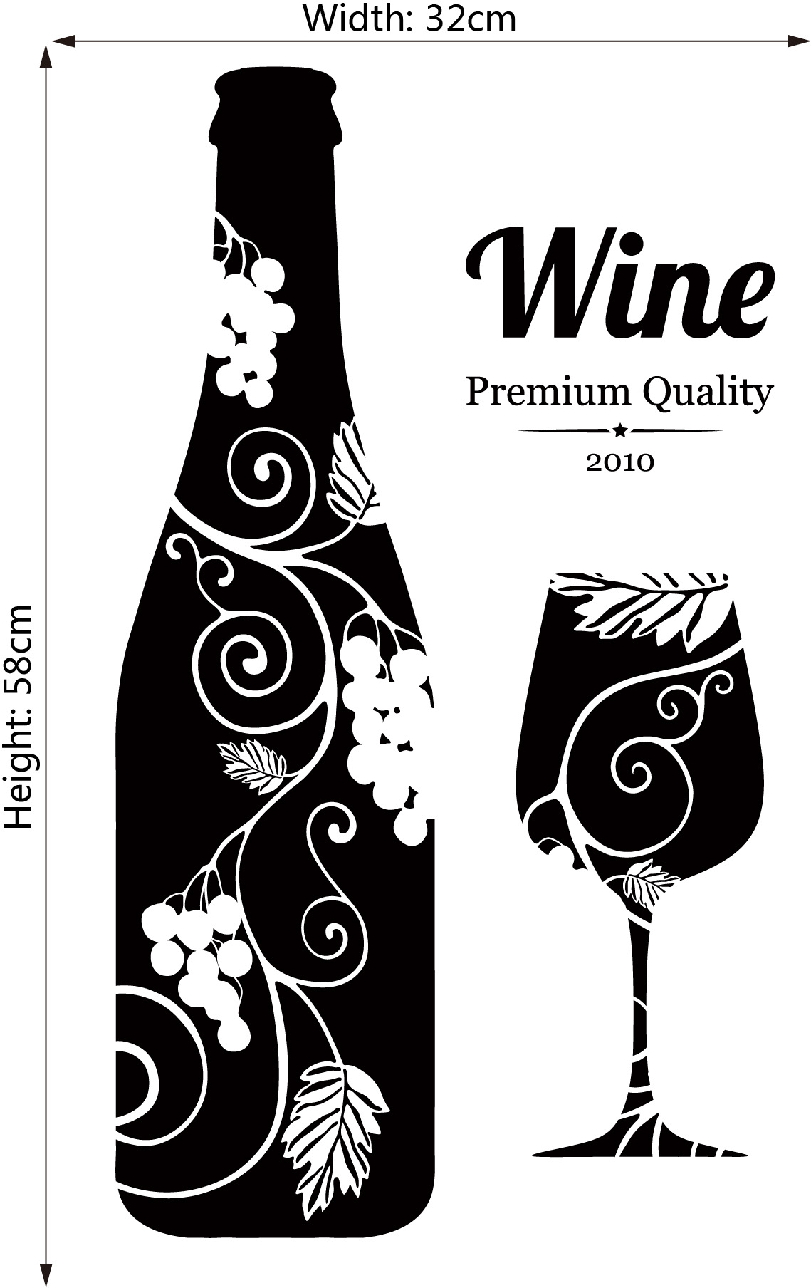 新aw322 热销复古红酒瓶贴画pvc墙贴酒吧装饰画 一件代发