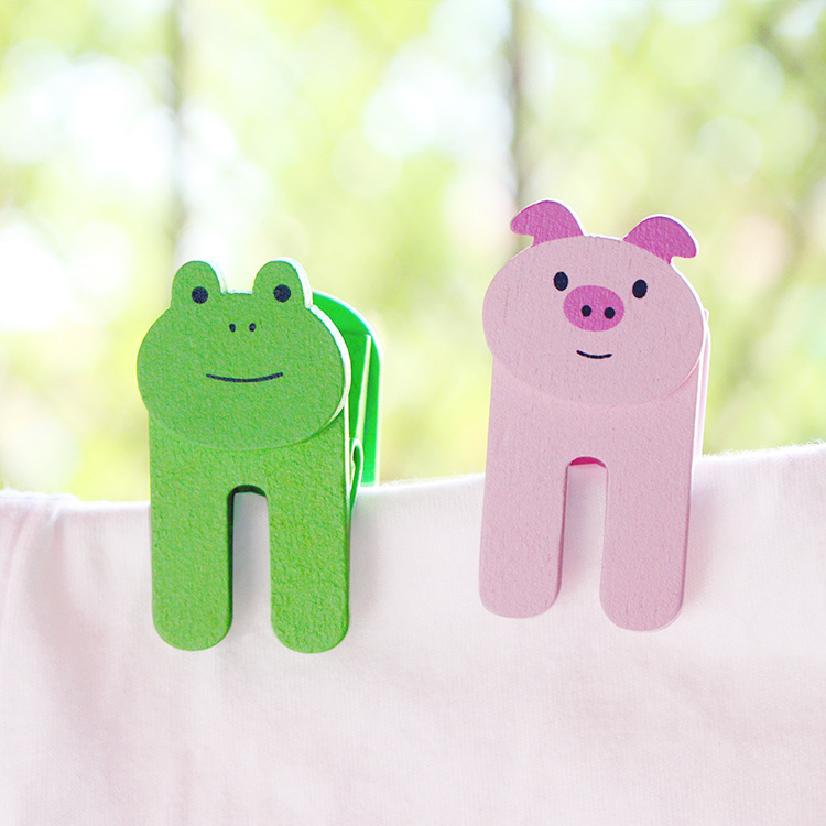 zakka夹子新奇特 创意动物卡通木夹子 创意磁性长尾夹工艺品批发