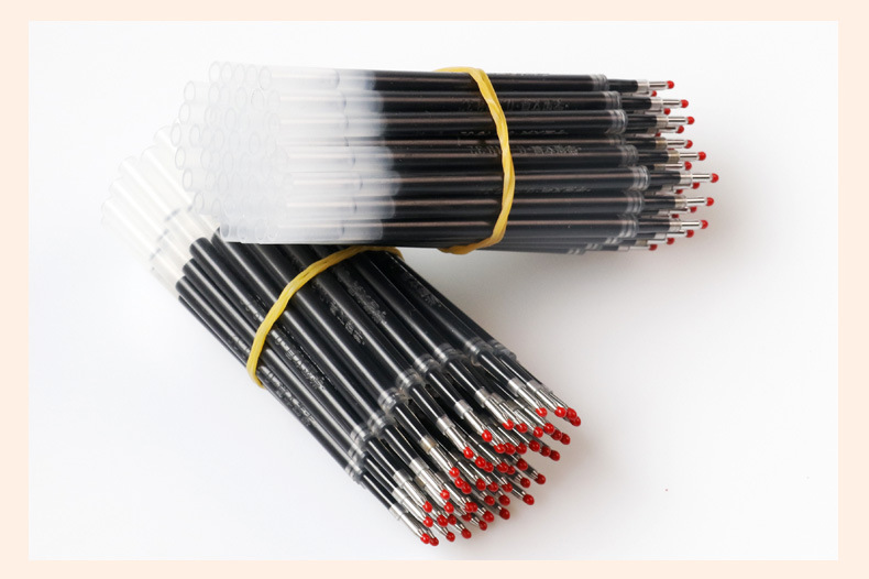 按动笔配套大容量笔芯 散装0.5学生中性笔芯 碳素办公弹簧笔芯