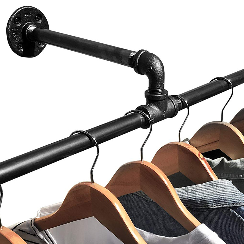 美式乡村工业风多功能铁艺水管衣架围巾架子客厅毛巾架工业风衣架