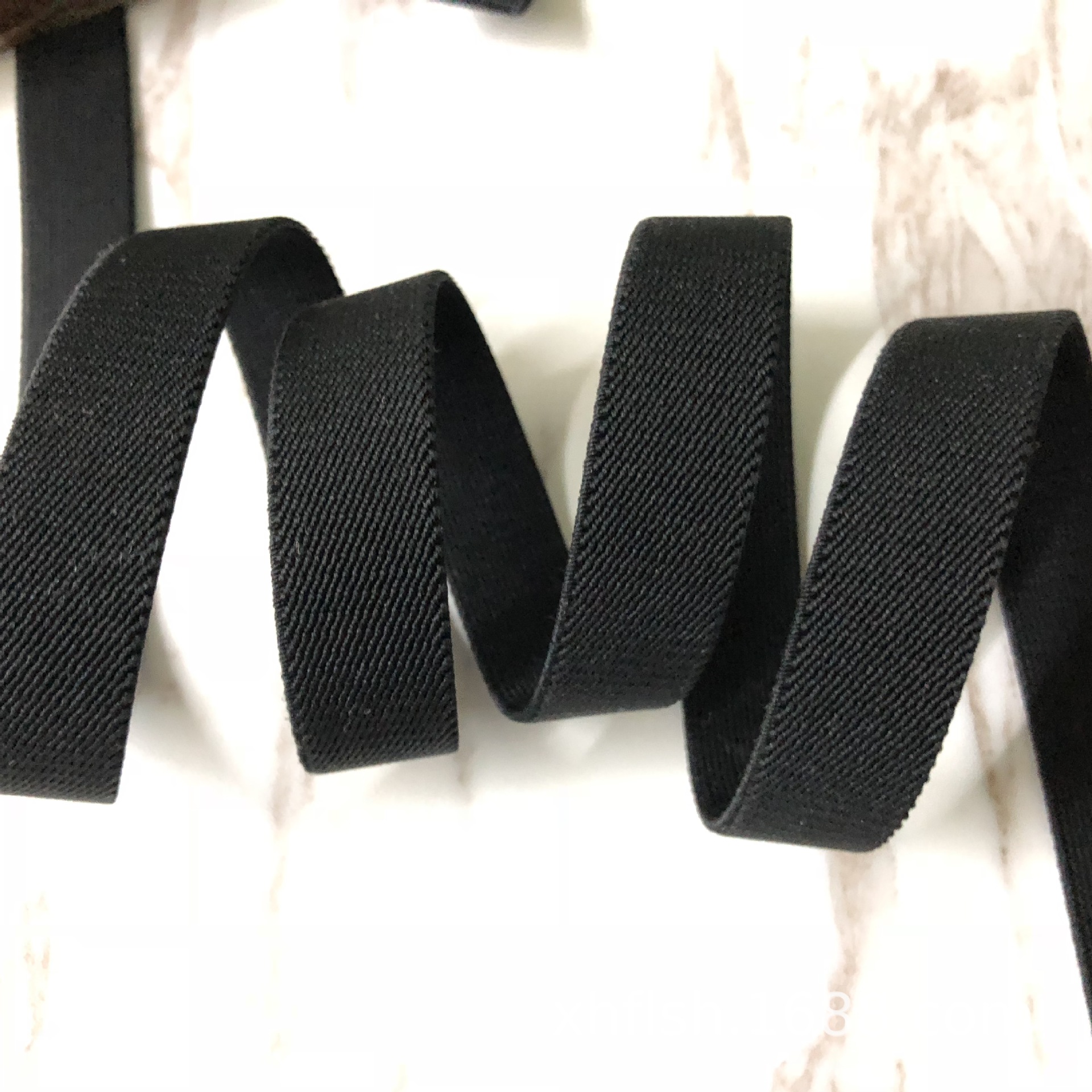 5cm黑色高弹尼龙无梭单面斜纹纹松紧织带内衣裤肩带