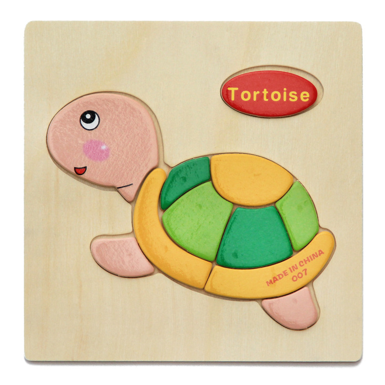 周岁宝宝木制儿童卡通动物交通立体拼图宝宝益智幼儿3d拼板玩具