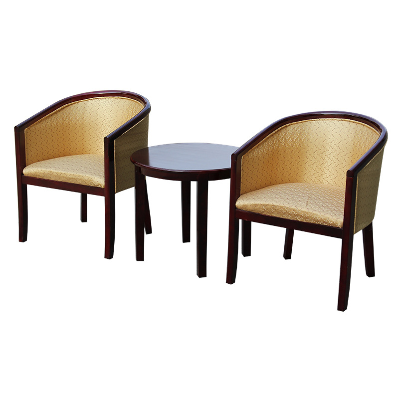 宾馆围椅茶几三件套实木圈椅酒店套房休息休闲椅子厂家直销可定制