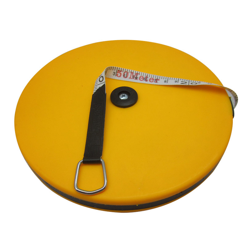 聚酯玻璃纤维皮尺50米拉尺韧性玻璃纤维皮尺双面卷尺