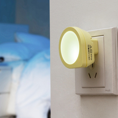 日式可爱q型led光控小夜灯宝宝睡眠创意智能感应节能床头插座灯