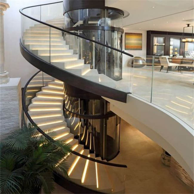 私人定制阁楼复式旋转楼梯 家用实木木螺旋梯