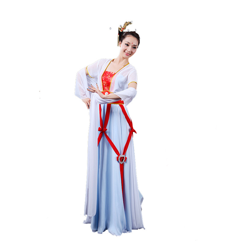 飞天舞蹈服敦煌舞服水袖舞台服嫦娥女古装服装仙女飘逸古典演出服