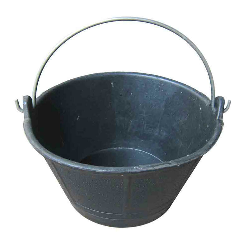 定制批发圆形橡胶桶 经济型10l建筑水泥桶 大型黑色橡胶桶