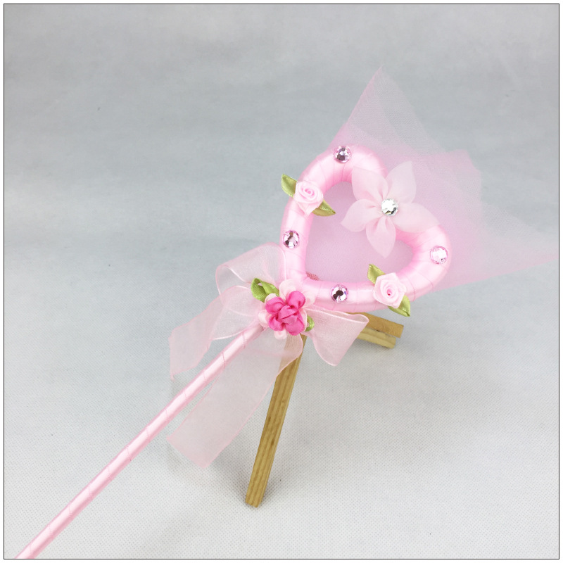 六一女儿童饰品手工心形天使公主棒 仙女棒 舞蹈演出魔法棒 批发