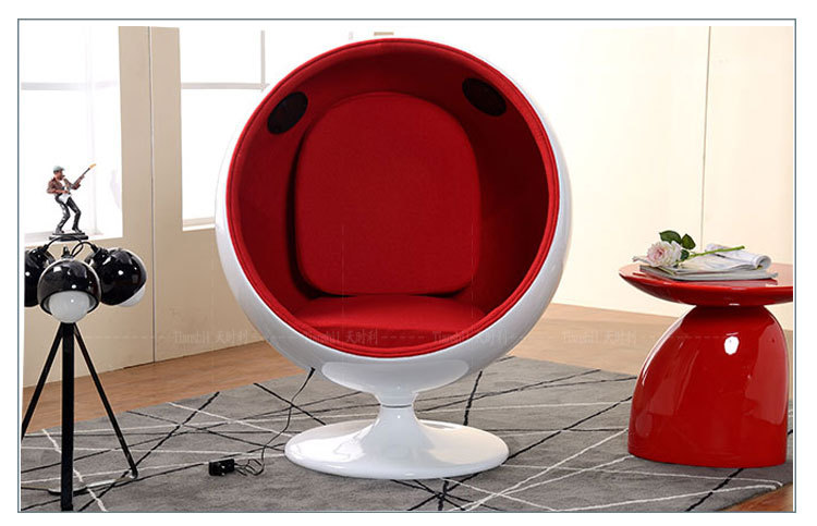 创意太空圆球椅定制蛋壳半球椅休闲酒店沙发椅玻璃钢太空舱定制