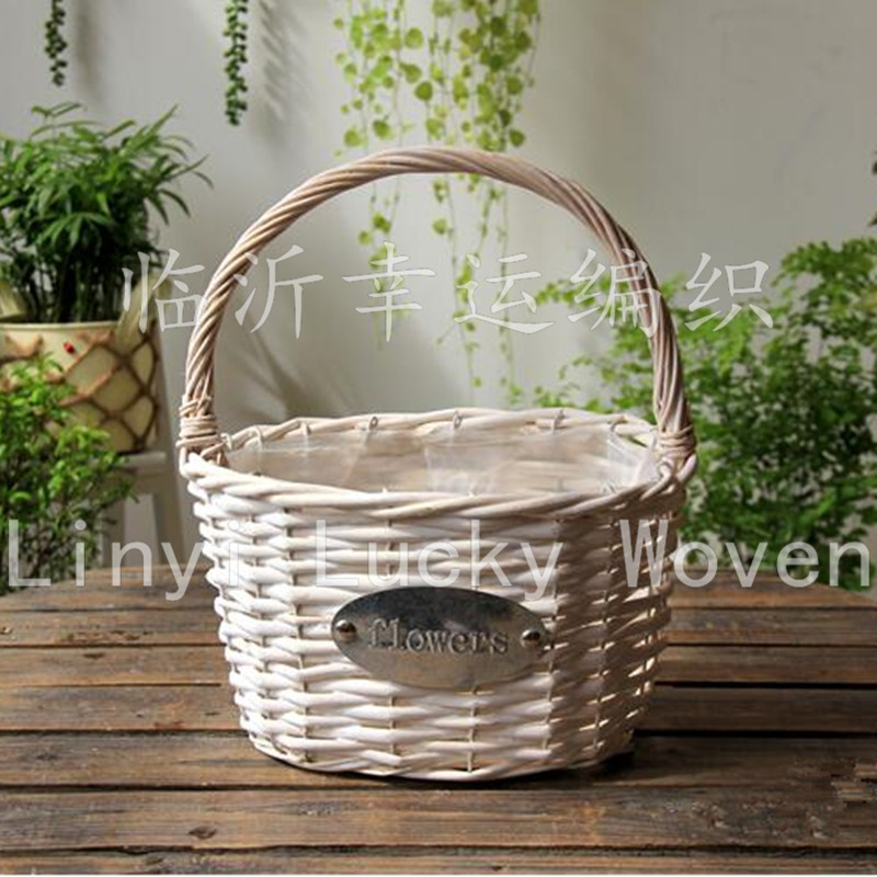 Lucky Weaving Manufacturers Export High-Grade Wicker Gardening Portable Flower Basket Wicker Garden Basket Flowerpot Wicker Products