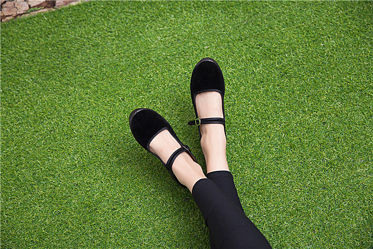 一件代发老北京布鞋厚底女士黑一带服务员工作鞋广场舞蹈妈妈单鞋