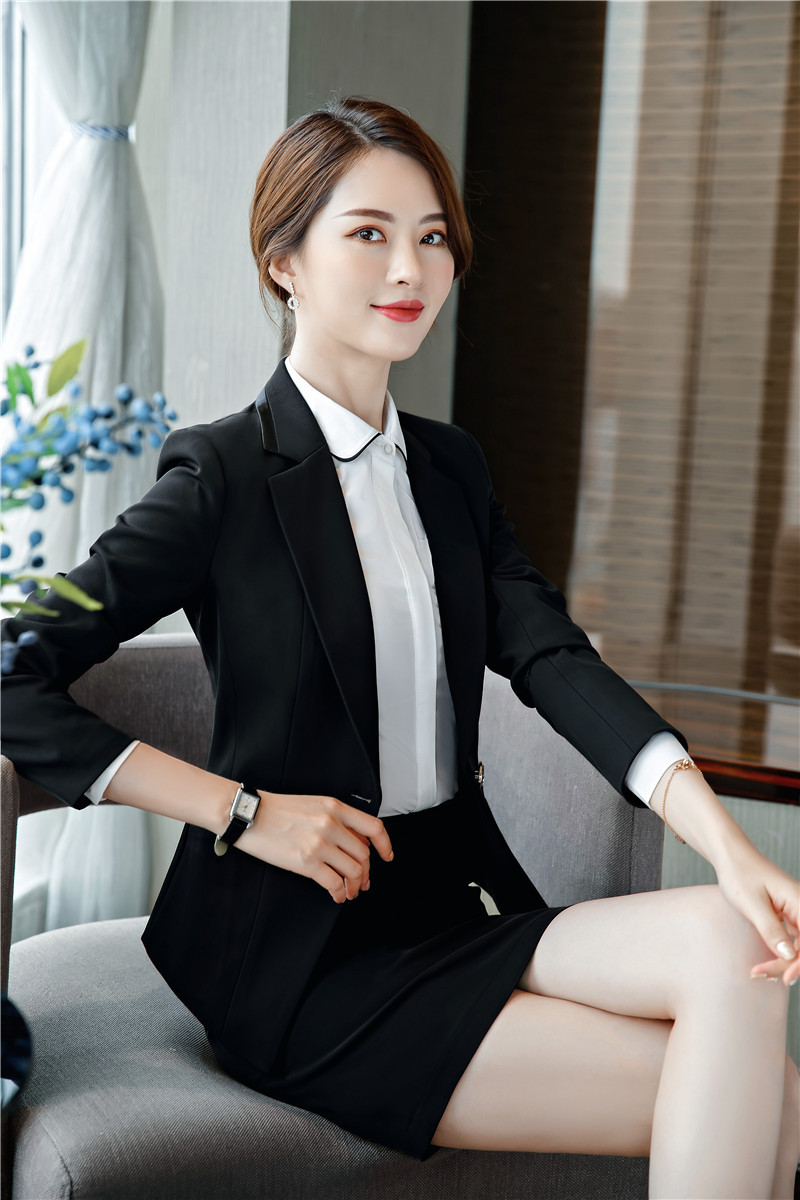 yls1419秋冬职业套装女销售职场白领长袖西装女行政正装/一件代发
