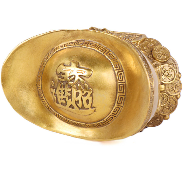 杨铜记 纯铜金元宝摆件招财元宝风水家居工艺品工艺品摆设 家居装