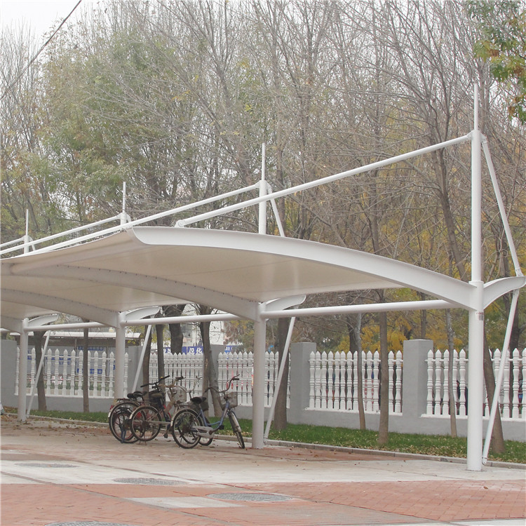 潍坊车棚膜结构自行车棚 景观棚张拉膜膜结构车棚工程定制