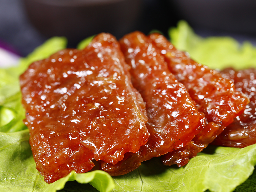 【三鑫食品】 现烤金钱肉干 新加坡风味肉干半成品 猪肉脯半成品