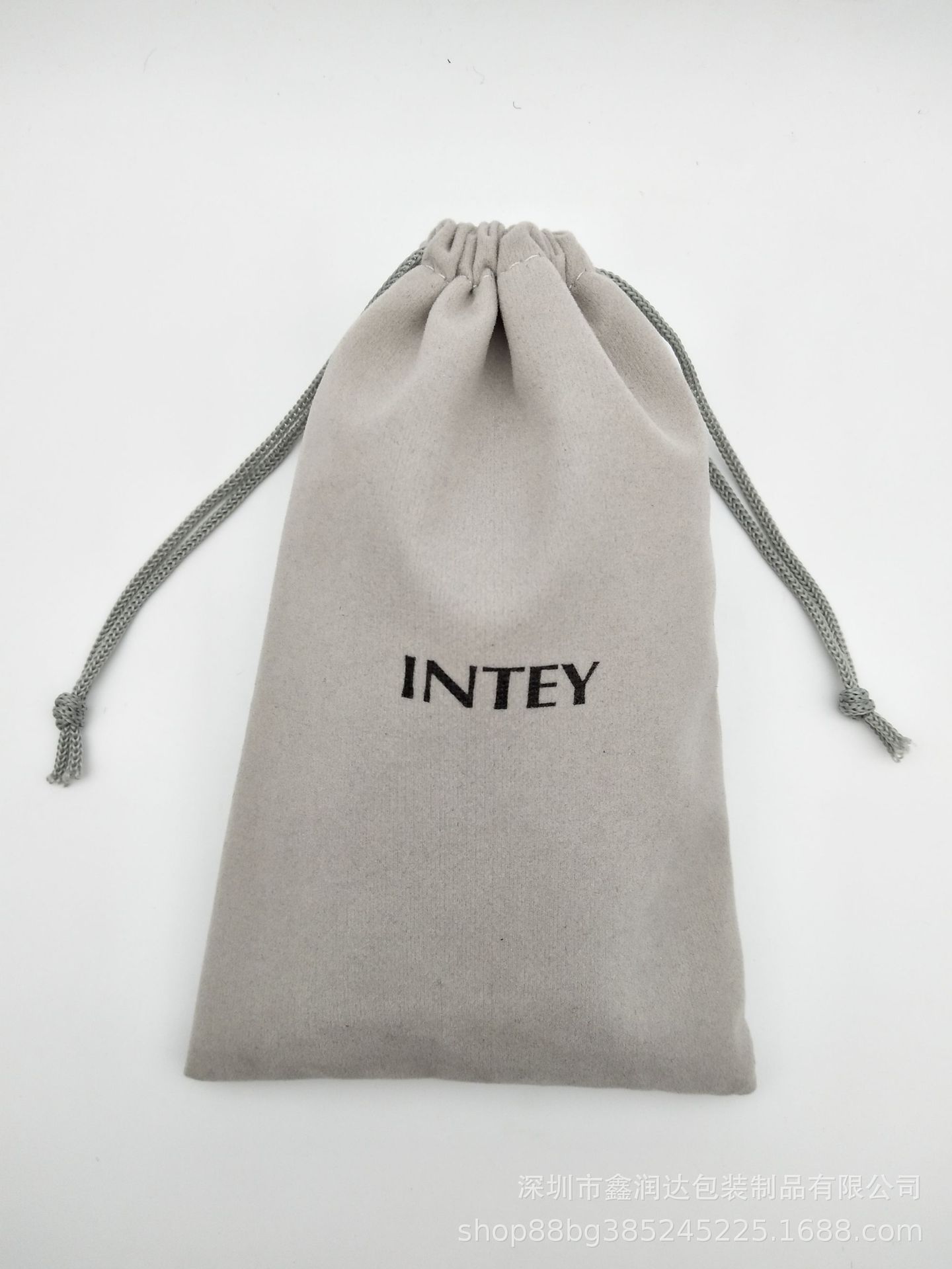 深圳厂家生产热销绒布抽绳袋灰色绒布袋首饰绒布袋缩口袋可定制