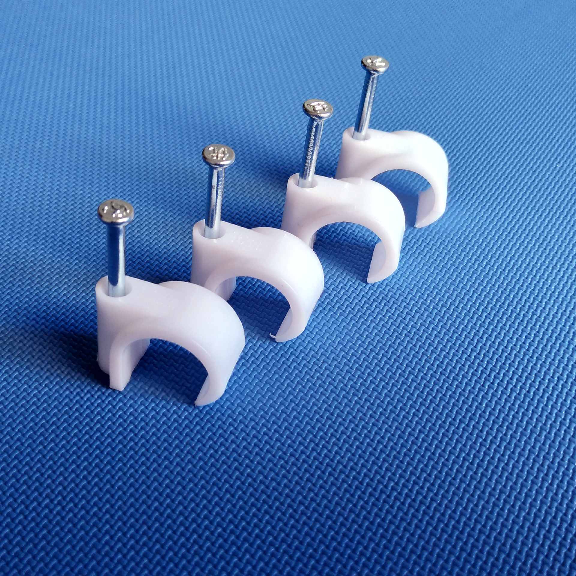 江山市全高塑胶厂供应塑料钢钉线卡16勾型线卡 线管卡 厂家直销