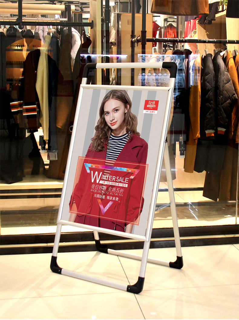 铝合金展示架立式海报架kt板广告架折叠立牌落地架子手提展板牌