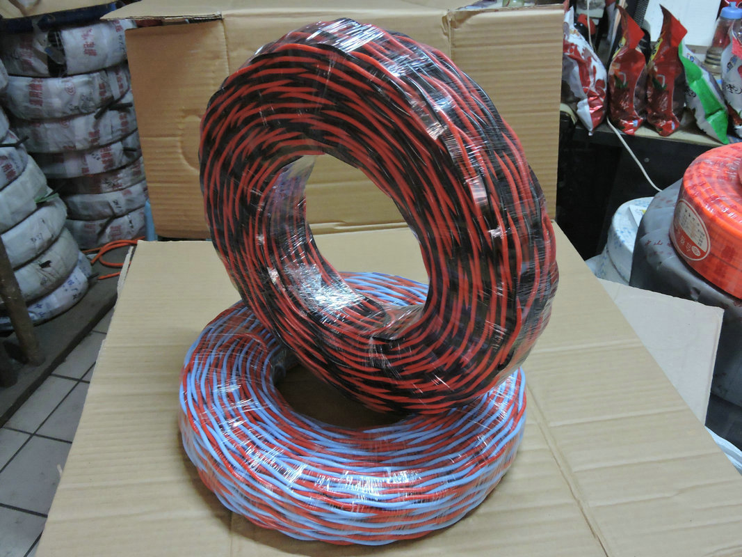 家用耐火铜芯胶质线 2*1.5扁平电力电缆 阻燃双色绝缘双绞线