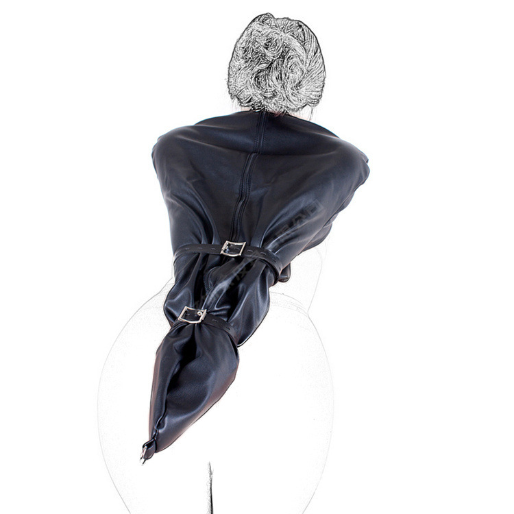 艾斯乐黑色皮革单手套紧束衣情趣禁锢约束捆绑拘束装