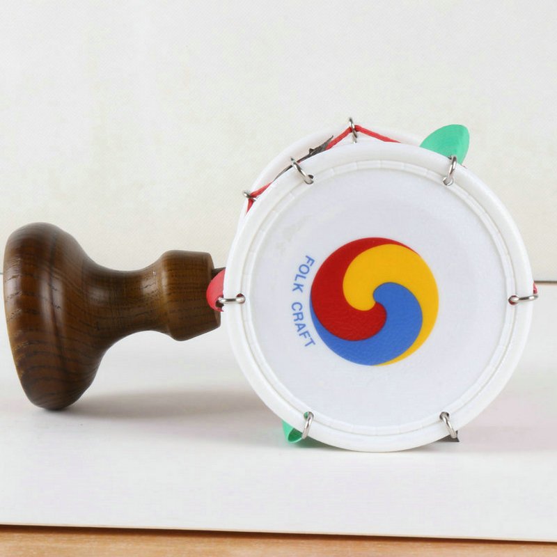 韩国工艺品实木小鼓 精美木质装饰鼓 朝鲜族手工艺品底座圆鼓