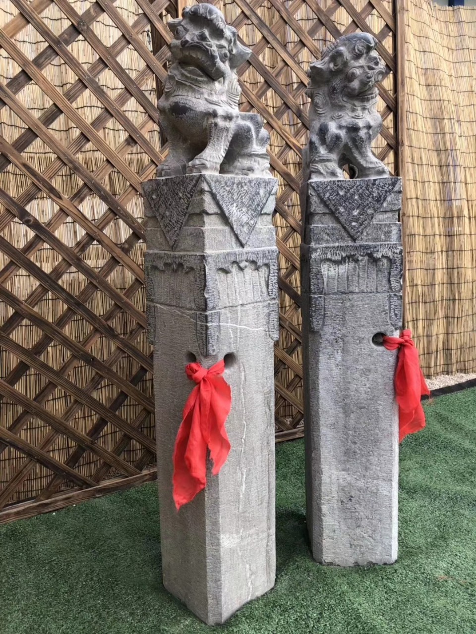 拴马桩石雕青石拴马桩石狮子仿古拴马柱庭院摆件12生肖石雕拴马