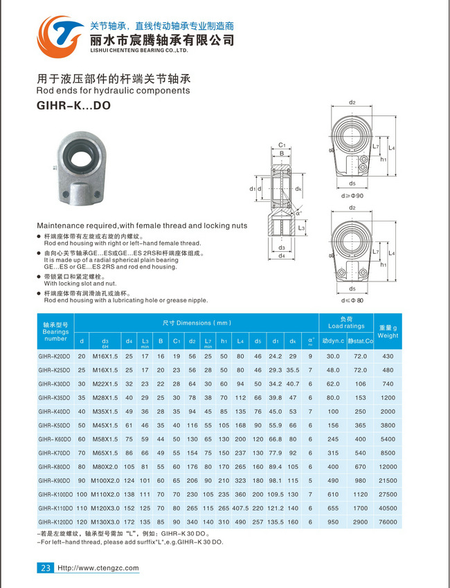 厂家长期生产 油缸耳环关节轴承 杆端关节油缸耳环 cgak16